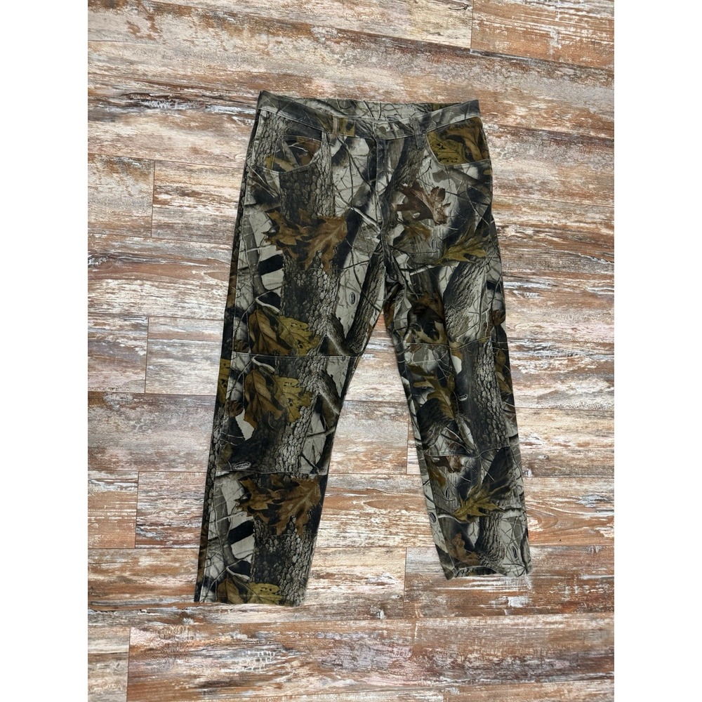 Vintage Y2K Wrangler Double Knee Camo Jeans Size 38x30 Realtree Hardwoods Pants